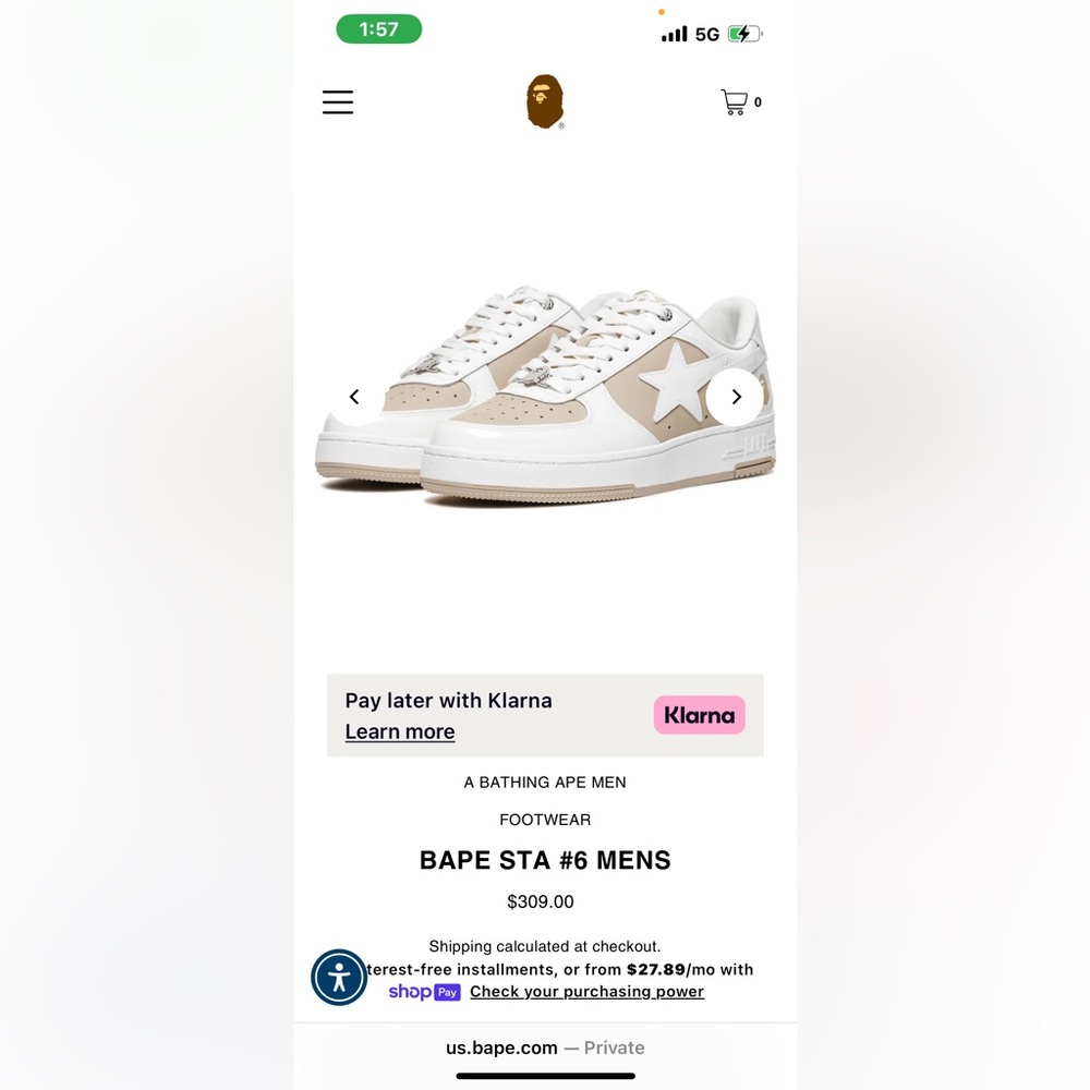 White and Tan BAPE STA Sneakers with Chunky Silhouette